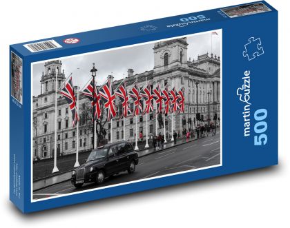 Velká Británie - Londýn, taxi - Puzzle 500 dílků, rozměr 46x30 cm