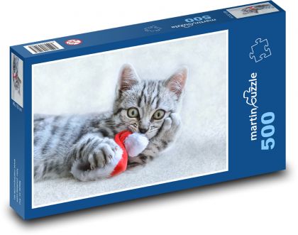 Kočka - domácí zvíře, vánoce - Puzzle 500 dílků, rozměr 46x30 cm