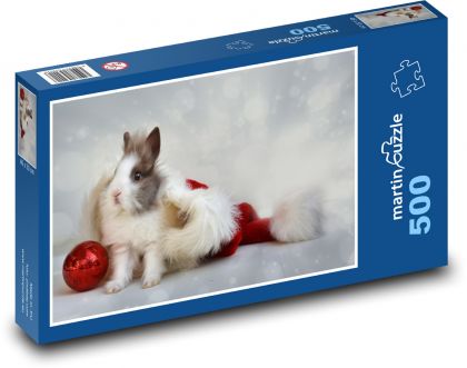 Rabbit - dwarf, Christmas - Puzzle of 500 pieces, size 46x30 cm 