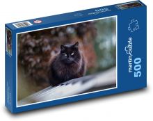 Mačka - čierna, zviera Puzzle 500 dielikov - 46 x 30 cm