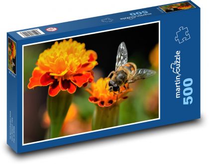 Bee - insect, flower - Puzzle of 500 pieces, size 46x30 cm 