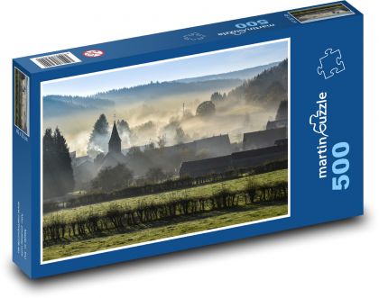 Fog - autumn, nature - Puzzle of 500 pieces, size 46x30 cm 