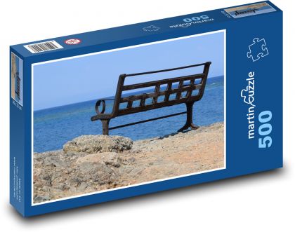Relaxační lavička u moře - puzzle 500 dílků