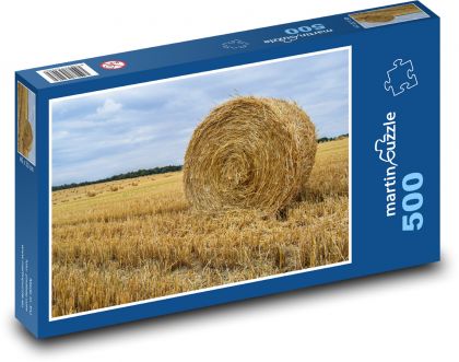 Słoma - pola, wieś - Puzzle 500 elementów, rozmiar 46x30 cm