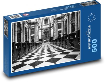 Schwarz-weißer Kircheninnenraum - Puzzle - 500 Teile