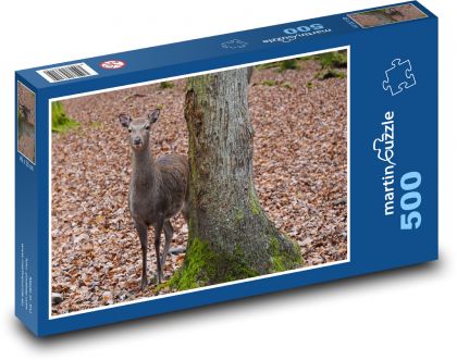 Sarna - las, jesień - Puzzle 500 elementów, rozmiar 46x30 cm