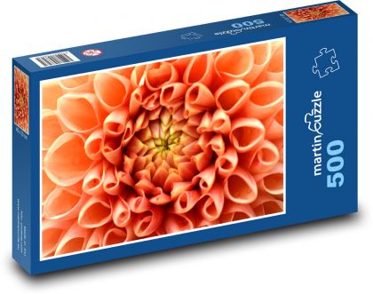 Jiřina - květ, oranžová - Puzzle 500 dílků, rozměr 46x30 cm