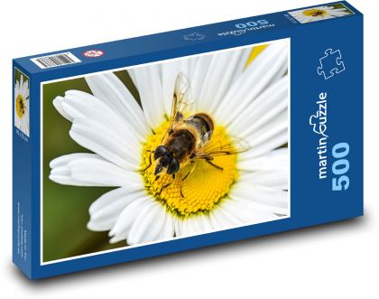 Včela - kvet, príroda - Puzzle 500 dielikov, rozmer 46x30 cm 
