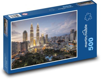 Kuala Lumpur - město, věže - Puzzle 500 dílků, rozměr 46x30 cm