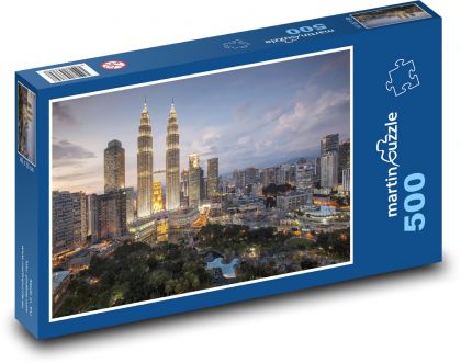 Kuala Lumpur, veže - Puzzle 500 dielikov, rozmer 46x30 cm 