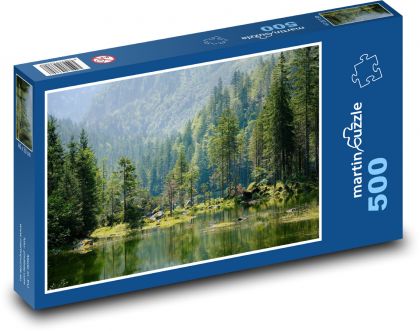 Jezero - stromy, les, voda - Puzzle 500 dílků, rozměr 46x30 cm