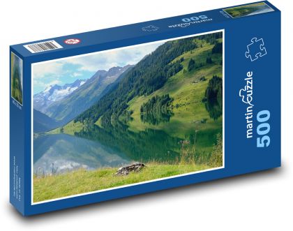 Jezero - Alpy, příroda - Puzzle 500 dílků, rozměr 46x30 cm