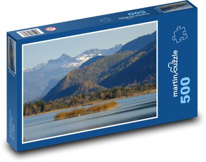 Príroda - jeseň, hory, jazero - Puzzle 500 dielikov, rozmer 46x30 cm 