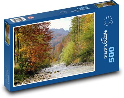 Řeka - podzim, příroda, voda - Puzzle 500 dílků, rozměr 46x30 cm