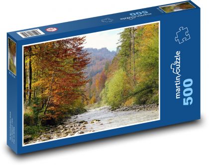 Rzeka - jesień - Puzzle 500 elementów, rozmiar 46x30 cm