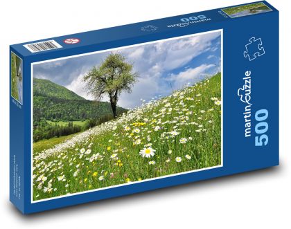 Spring - flower meadow - Puzzle of 500 pieces, size 46x30 cm 