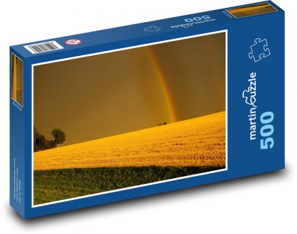 Rainbow over the grain field - Puzzle of 500 pieces, size 46x30 cm 