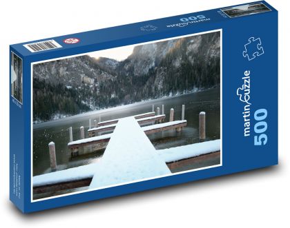 Zimní krajina na jezeře - puzzle 500 dílků