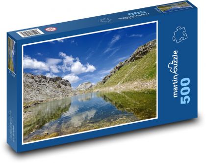 Jezioro - Alpy, górskie krajobrazy - Puzzle 500 elementów, rozmiar 46x30 cm
