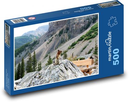 Horská krajina se syslem - puzzle 500 dílků