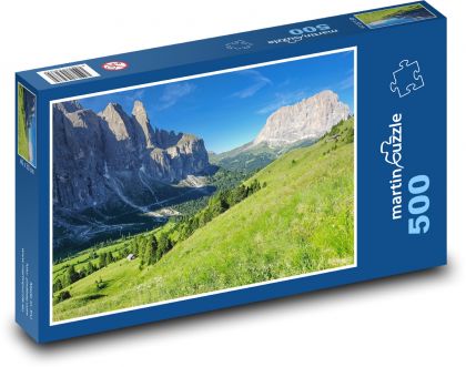 Alps - meadow, mountains - Puzzle of 500 pieces, size 46x30 cm 