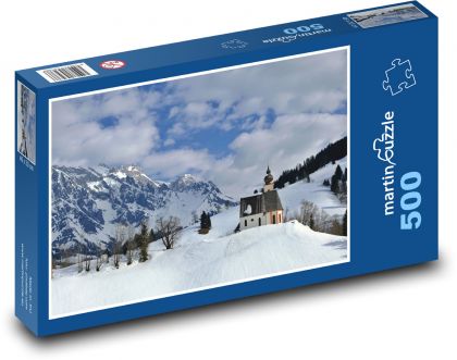 Wioski zimą - Puzzle 500 elementów, rozmiar 46x30 cm