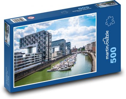 Žeriavové domy - prístav, lode - Puzzle 500 dielikov, rozmer 46x30 cm 