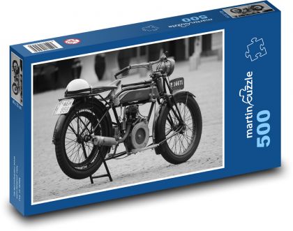Historický motocykel - veterán, moped - Puzzle 500 dielikov, rozmer 46x30 cm 