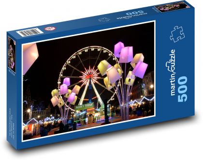 Ruské kolo - lampy, světla - Puzzle 500 dílků, rozměr 46x30 cm