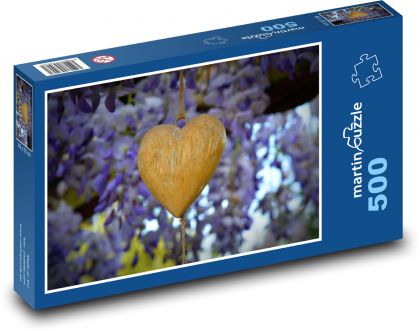 Serce - miłość, dekoracja - Puzzle 500 elementów, rozmiar 46x30 cm