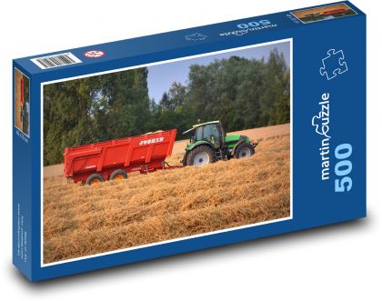 Ciągnik - zboże, żniwa - Puzzle 500 elementów, rozmiar 46x30 cm