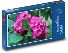 Hortenzie - růžová, rosa Puzzle 500 - 46x30 cm
