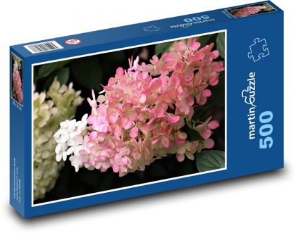 Hydrangea - pink, flower - Puzzle of 500 pieces, size 46x30 cm 