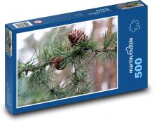 Modřín - šišky, jehličí Puzzle 500 dílků - 46 x 30 cm