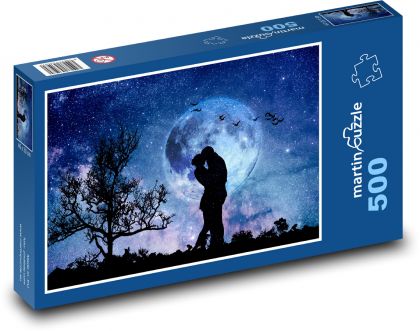 Mesiac - láska, zamilovaný - Puzzle 500 dielikov, rozmer 46x30 cm 