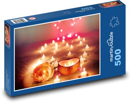 Candles - Valentines Day, love - Puzzle of 500 pieces, size 46x30 cm 