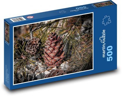 Šiška - borovica, strom - Puzzle 500 dielikov, rozmer 46x30 cm 