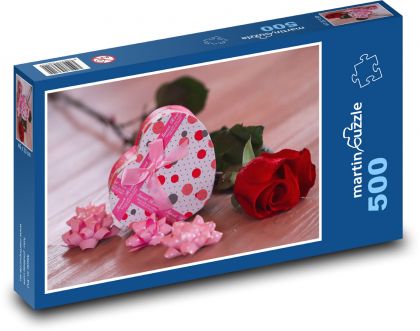 Róże na Walentynki - Puzzle 500 elementów, rozmiar 46x30 cm