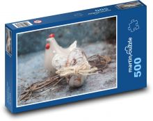 Wielkanoc - kury, dekoracje Puzzle 500 elementów - 46x30 cm
