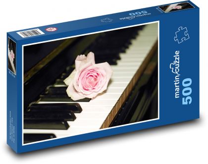 Růže na klavíru - puzzle 500 dílků