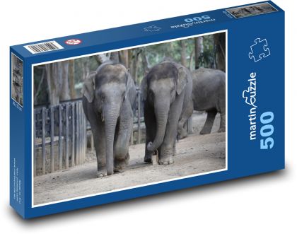 Elephants in India - Puzzle of 500 pieces, size 46x30 cm 