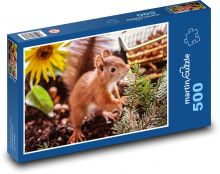 Veverička - zviera, mláďa Puzzle 500 dielikov - 46 x 30 cm 
