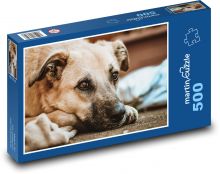 Pes - roztomilý, domácí Puzzle 500 dílků - 46 x 30 cm