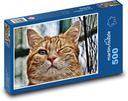 Mačka domáca - žmurkať - Puzzle 500 dielikov, rozmer 46x30 cm 