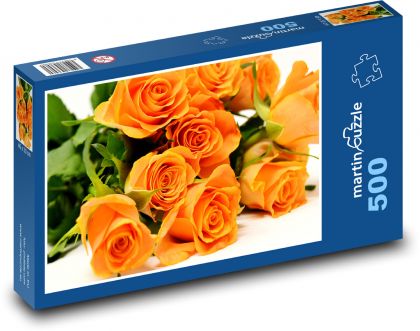 Oranžové ruže - Puzzle 500 dielikov, rozmer 46x30 cm 
