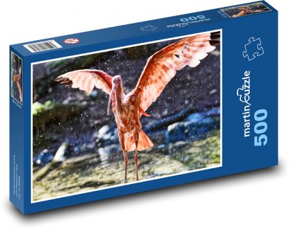 Ibis - red bird - Puzzle of 500 pieces, size 46x30 cm 