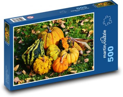 Dýně - tykve, sklizeň - Puzzle 500 dílků, rozměr 46x30 cm