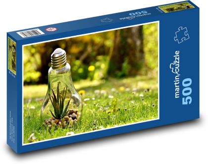 Žiarovka - energia, zelená - Puzzle 500 dielikov, rozmer 46x30 cm 
