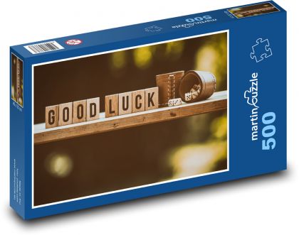 Kostky - pohár, štěstí - Puzzle 500 dílků, rozměr 46x30 cm