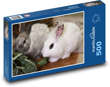 Zakrslý králik - domáce zviera - Puzzle 500 dielikov, rozmer 46x30 cm 